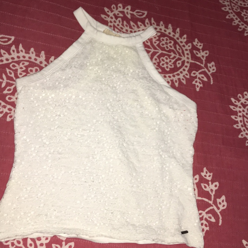 Hollister floral lace crop top